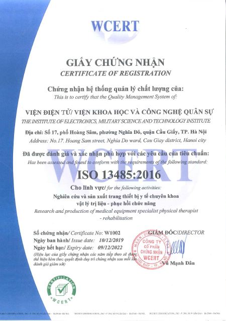 Chứng nhận ISO - Máy Vật Lý Trị Liệu DoctorHome - Công Ty Cổ Phần TSun Việt Nam